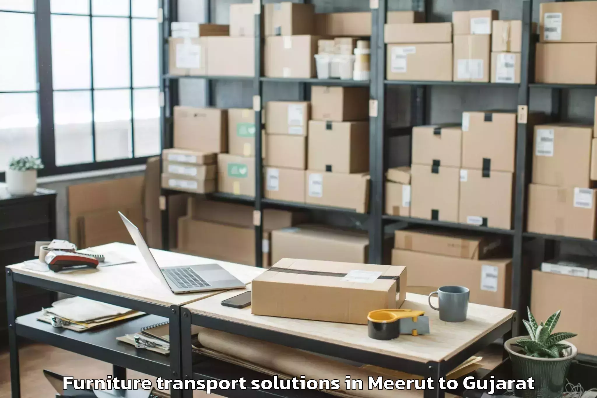 Discover Meerut to Kosamba Furniture Transport Solutions